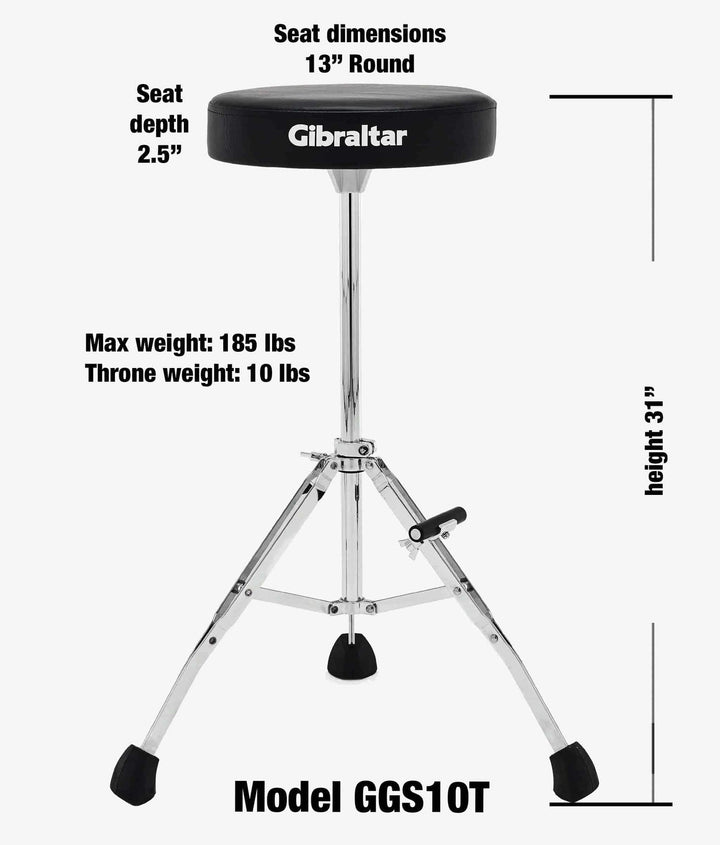Gibraltar GGS10T 13" Compact Performance Stool with Footrest - Ev - Entz Music