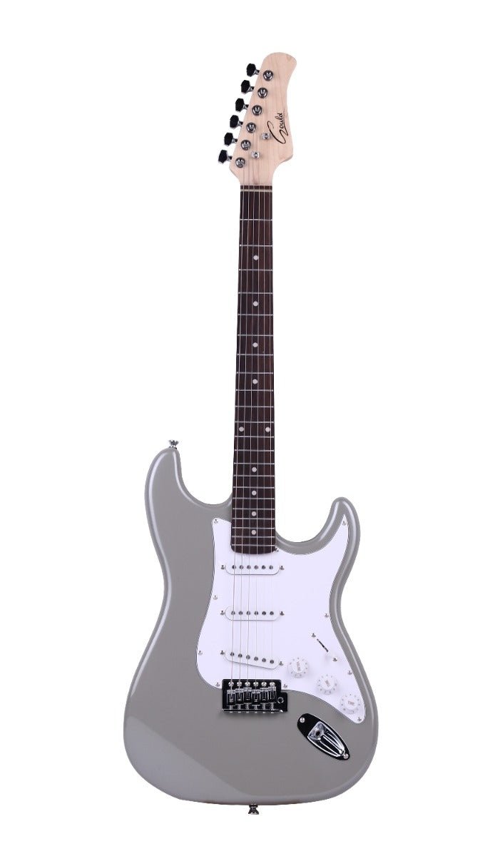 Gould ST Style Electric Guitar – Metallic Inca Silver, 3 Single - Coil Pickups, Maple Neck - Ev - Entz Music