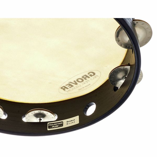 Grover 10" Single Row German Silver Tambourine - Ev - Entz Music