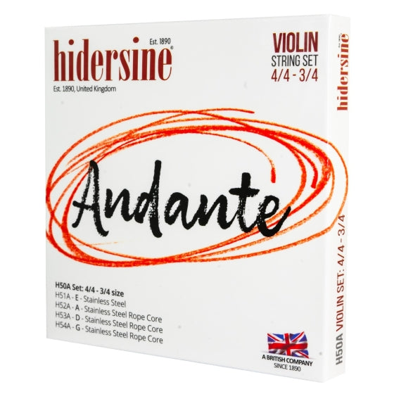 Hidersine Andante Violin strings 4/4 - 3/4