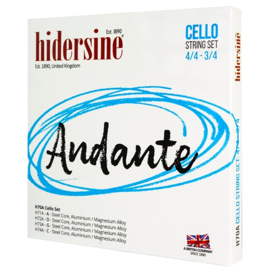 Hidersine Andante Cello Strings 4/4 - 3/4