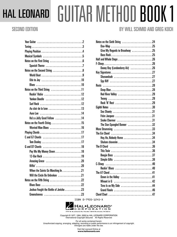 Hal Leonard Guitar Method Book 1 Second Edition - Ev - Entz Music