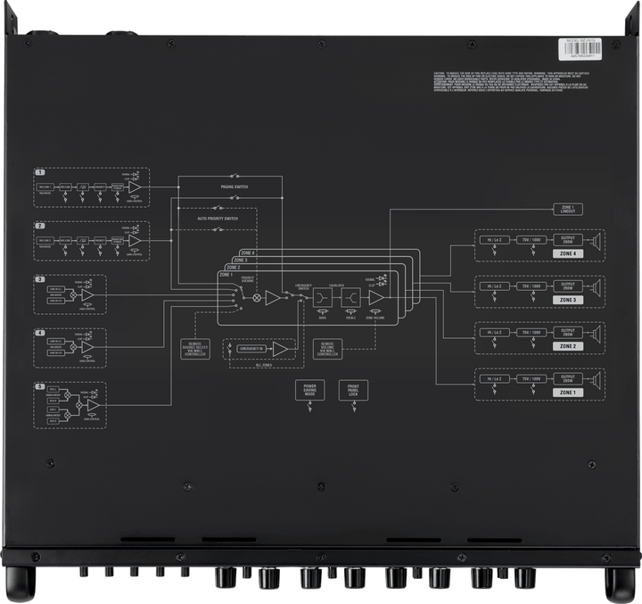 HH MZ - 280Q 4 - Zone Amplifier – 4x 280W RMS, 70/100V & 4Ω, Rack - Mountable with EQ & Remote Control - Ev - Entz Music