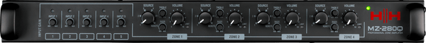 HH MZ - 280Q 4 - Zone Amplifier – 4x 280W RMS, 70/100V & 4Ω, Rack - Mountable with EQ & Remote Control - Ev - Entz Music
