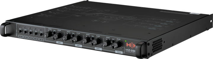 HH MZ - 280Q 4 - Zone Amplifier – 4x 280W RMS, 70/100V & 4Ω, Rack - Mountable with EQ & Remote Control - Ev - Entz Music