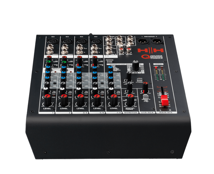 HH Q8FX Compact 8 - Channel Analogue Mixing Console – USB, DSP Effects, and Compression - Ev - Entz Music