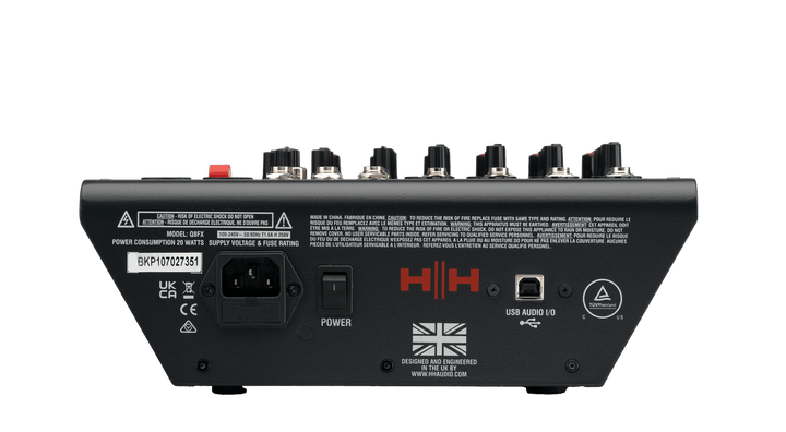 HH Q8FX Compact 8 - Channel Analogue Mixing Console – USB, DSP Effects, and Compression - Ev - Entz Music