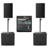 HH Tensor PA System Bundle – 2 x TRE - 1501, 2 x TRS - 1800, Q12FX Mixer & HH PS200B Poles - Ev - Entz Music