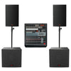 HH Tensor PA System Bundle – 2x TRE-1201 + 2x TRS-1500 + Q12FX Mixer + HHPS200B Stands (SKU: HH-BUNDLE7)