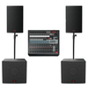HH Tensor Power PA Bundle – 2 x TRE - 1501, 2 x TRS - 1800, Q16FX Mixer & HH PS200B Speaker Poles - Ev - Entz Music
