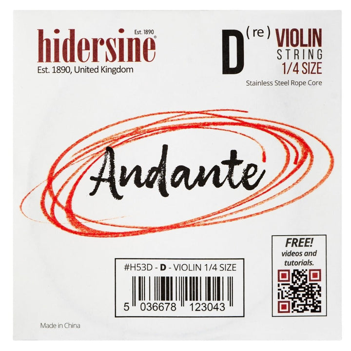 Hidersine Andante Violin String Set 1/4 - Durable and Warm - Toned Strings - Ev - Entz Music