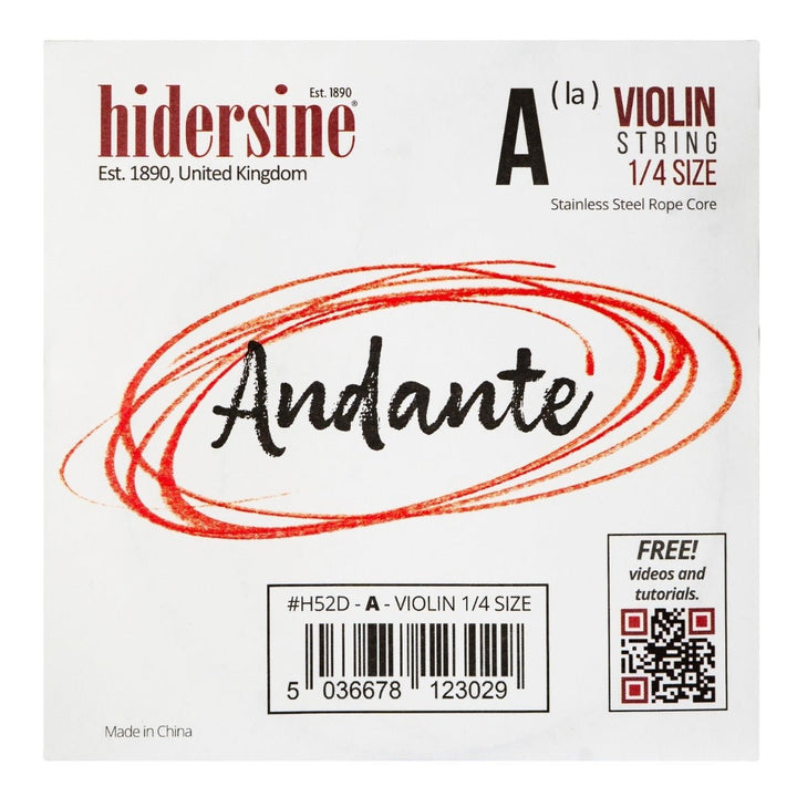 Hidersine Andante Violin String Set 1/4 - Durable and Warm - Toned Strings - Ev - Entz Music