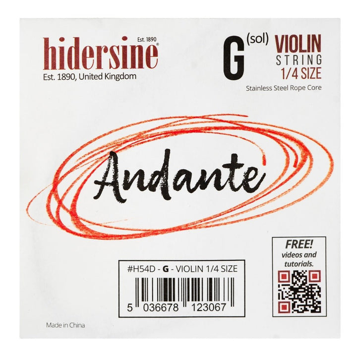 Hidersine Andante Violin String Set 1/4 - Durable and Warm - Toned Strings - Ev - Entz Music