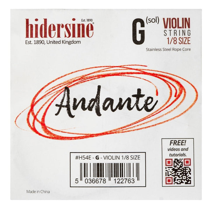 Hidersine Andante Violin String Set 1/8 - Durable and Warm - Toned Strings - Ev - Entz Music