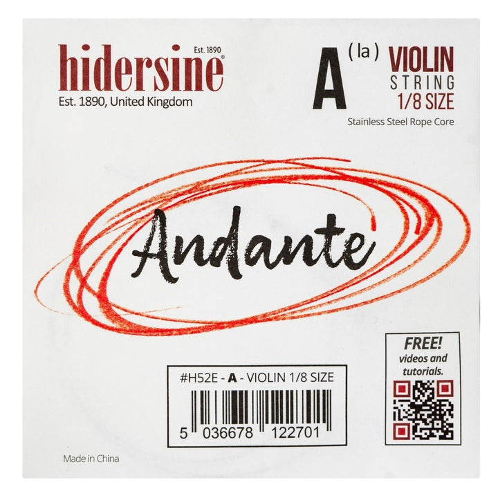 Hidersine Andante Violin String Set 1/8 - Durable and Warm - Toned Strings - Ev - Entz Music
