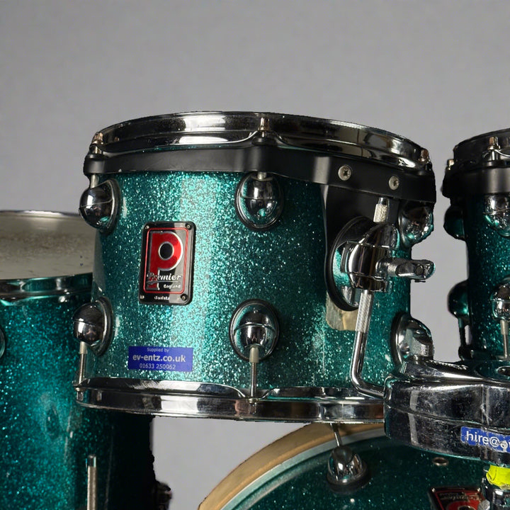 Pre-Owned Premier Genista in Green Sparkle Original Chinese Prototype Rack Tom with Badge on kit