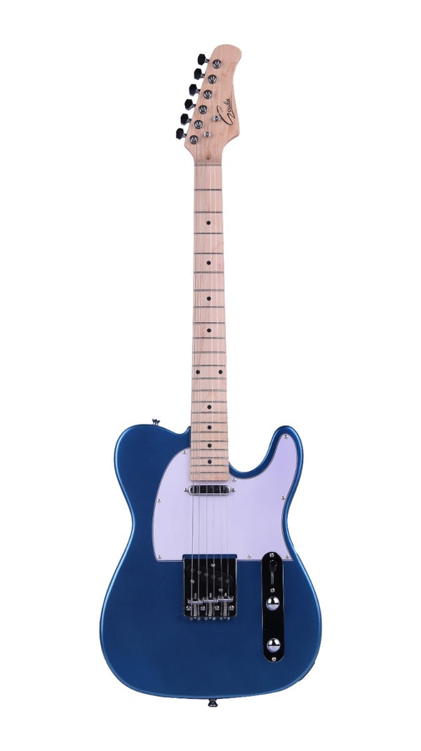 Gould Tele Style Electric Guitar – Metallic Blue – Beginner-Friendly, Single-Cut, Dual Single-Coil Pickups