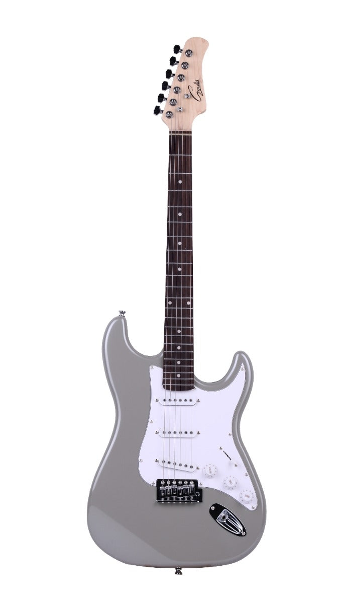 Full View of Gould ST Style Guitar – Metallic Inca Silver
