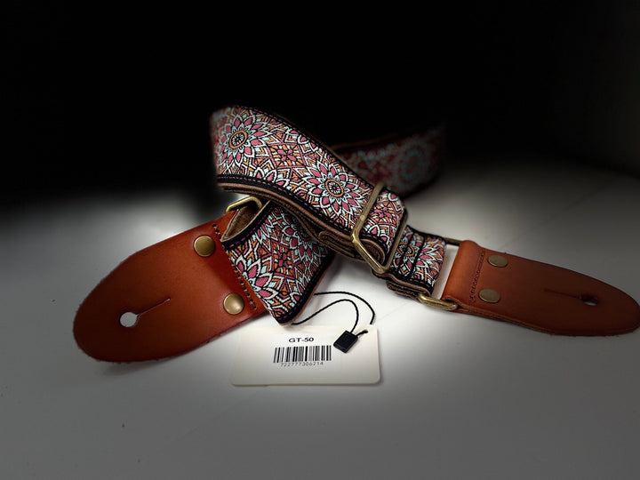 ISUZI GT - 50 Suede Leather Guitar Strap with Brass Buckle - Ev - Entz Music
