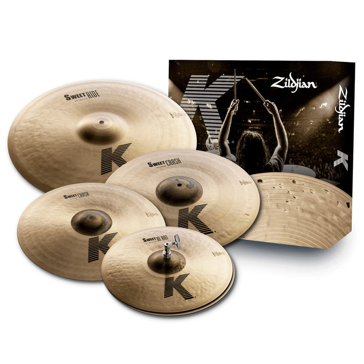 Zildjian K Sweet Cymbal Pack with 15" HiHats, 17" & 19" Crashes, and 21" Ride