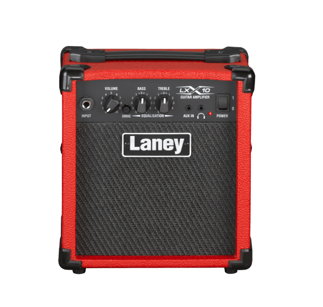 Laney LX10 - RED 10W Guitar Combo Amp - Compact Practice Amplifier with Drive & 2 - Band EQ - Ev - Entz Music