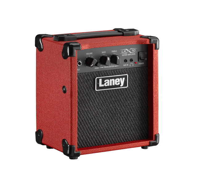 Laney LX10 - RED 10W Guitar Combo Amp - Compact Practice Amplifier with Drive & 2 - Band EQ - Ev - Entz Music