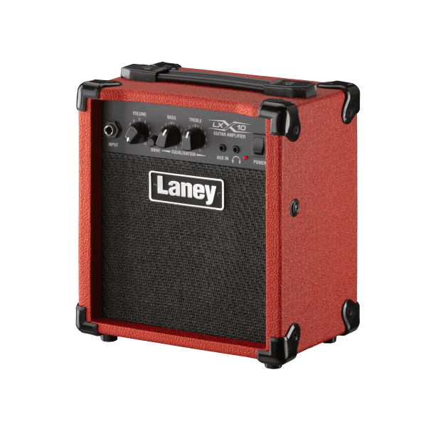 Laney LX10 - RED 10W Guitar Combo Amp - Compact Practice Amplifier with Drive & 2 - Band EQ - Ev - Entz Music