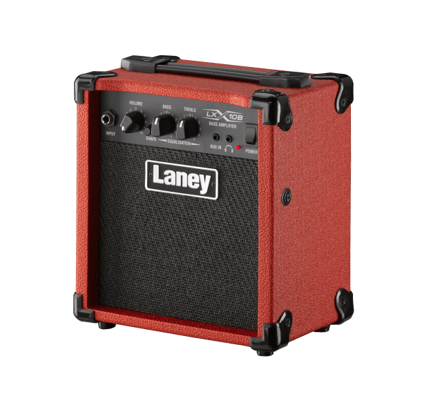 Laney LX10B - RED Bass Guitar Combo – 10W, 5” Woofer, Compact Practice Amp in Red - Ev - Entz Music