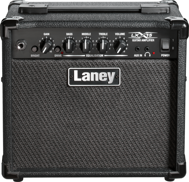 Laney LX15 15W Guitar Combo Amp – Compact Practice Amplifier with Clean & Drive Channels - Ev - Entz Music