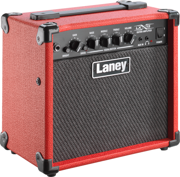 Laney LX15 - RED 15W Guitar Combo Amp – Compact Practice Amplifier in Red - Ev - Entz Music