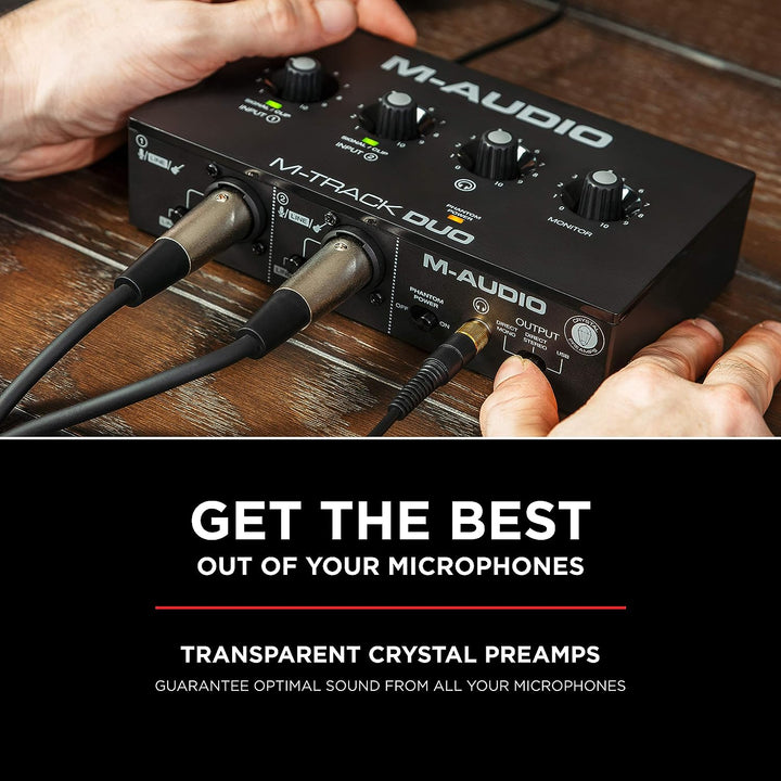 M - Audio M - Track Duo – USB Audio Interface for Recording, Streaming and Podcasting with Dual XLR, Line & DI Inputs - Ev - Entz Music