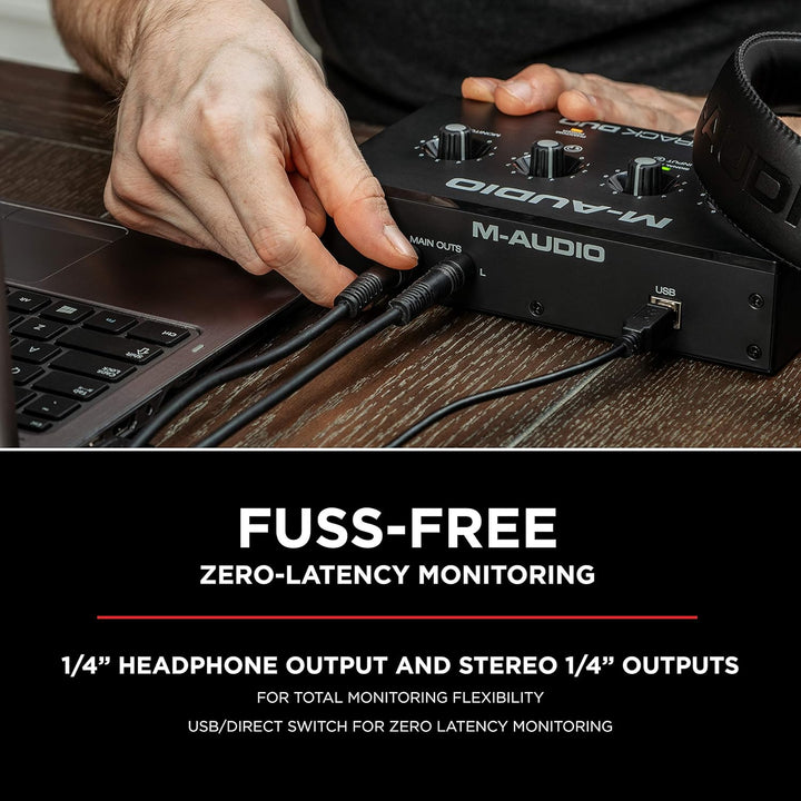 M - Audio M - Track Duo – USB Audio Interface for Recording, Streaming and Podcasting with Dual XLR, Line & DI Inputs - Ev - Entz Music