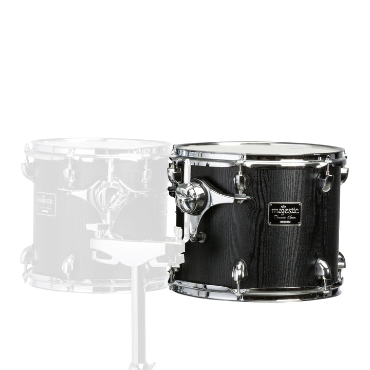 Majestic Concert Black Double Headed Concert Toms – Birch Shell, Remo Heads, Nightwood Finish (Various Sizes) - Ev - Entz Music