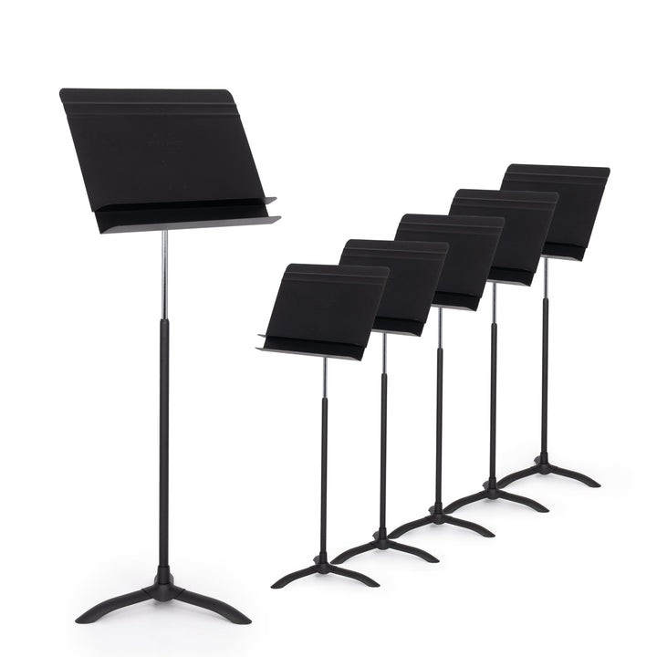Manhasset Orchestral Music Stand - Box of 6 Stands with Extra Shelf for Accessories (MAN5006) - Ev - Entz Music