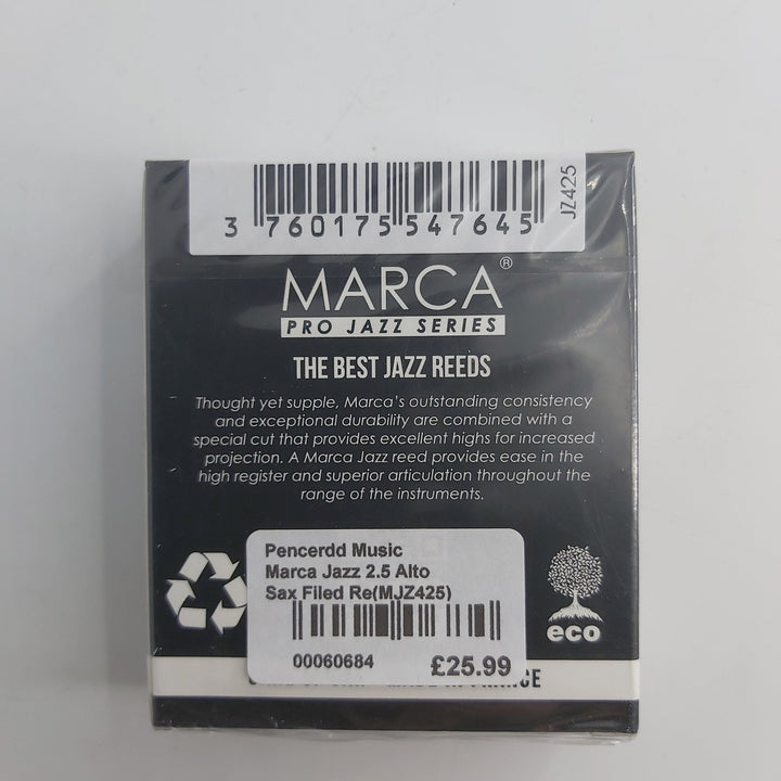 Marca Jazz 2.5 Alto Sax Filed Reeds 10 Pack - Ev - Entz Music