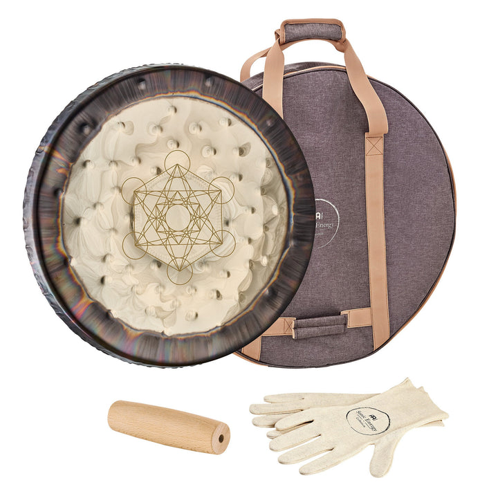 Meinl Sonic Energy 22" Soundscape Gong - Metatron's Cube Design, Nickel Silver Construction, Mallet, Gloves & Travel Bag - Ev - Entz Music