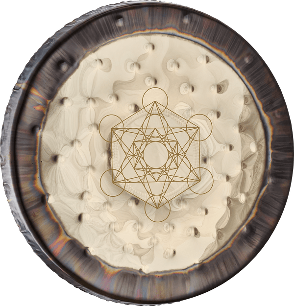 Meinl Sonic Energy 22" Soundscape Gong - Metatron's Cube Design, Nickel Silver Construction, Mallet, Gloves & Travel Bag - Ev - Entz Music
