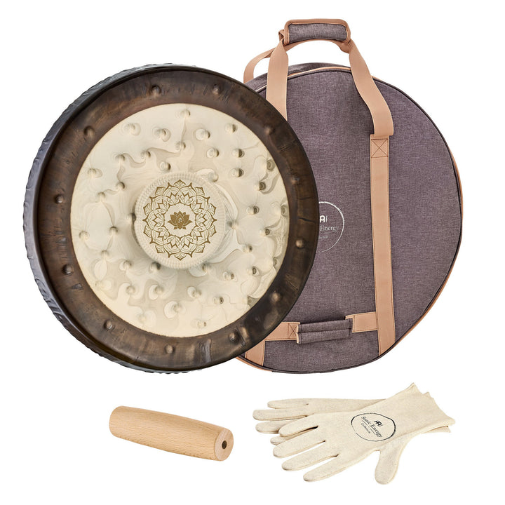 Meinl Sonic Energy 22" Soundscape Gong - Om Lotus Design, Nickel Silver Construction, Mallet, Gloves & Travel Bag - Ev - Entz Music