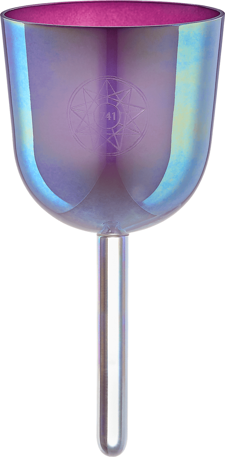 Meinl Sonic Energy 3.75" Essence Solfeggio Crystal Singing Bowl Sol 741 Hz - Lavender Purple, Includes Carrying Bag & Suede Mallet - Ev - Entz Music