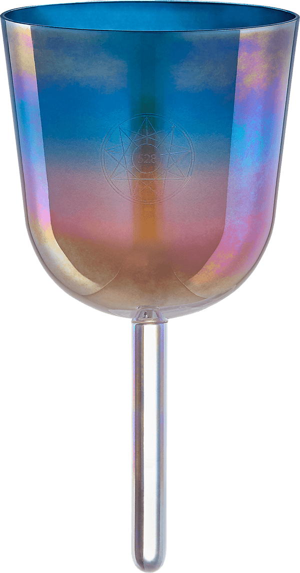 Meinl Sonic Energy 4.5" Essence Solfeggio Crystal Singing Bowl Mi 528 Hz - Sunrise Blue, Includes Carrying Bag & Suede Mallet - Ev - Entz Music