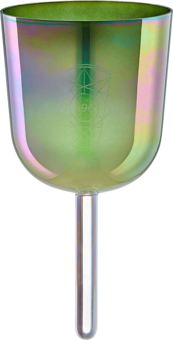 Meinl Sonic Energy 5.75" Essence Solfeggio Crystal Singing Bowl Ut 396 Hz - Olive Green, Includes Carrying Bag & Suede Mallet - Ev - Entz Music