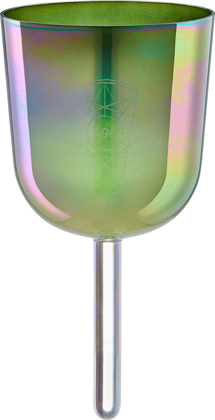 Meinl Sonic Energy 5.75" Essence Solfeggio Crystal Singing Bowl Ut 396 Hz - Olive Green, Includes Carrying Bag & Suede Mallet - Ev - Entz Music