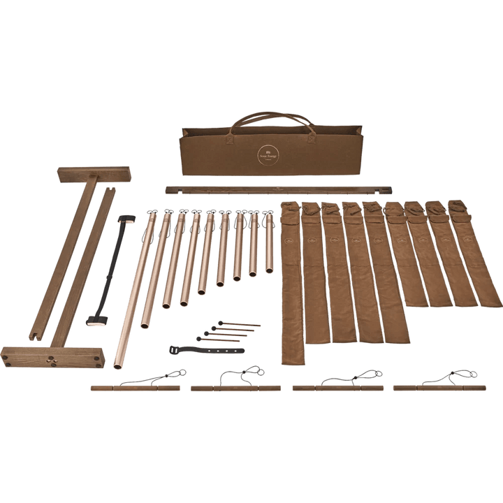 Meinl Sonic Energy 9 - Piece Sound Bath Tube Chime Solfeggio Set - Champagne Gold, Harmonic Chimes for Sound Baths - Ev - Entz Music