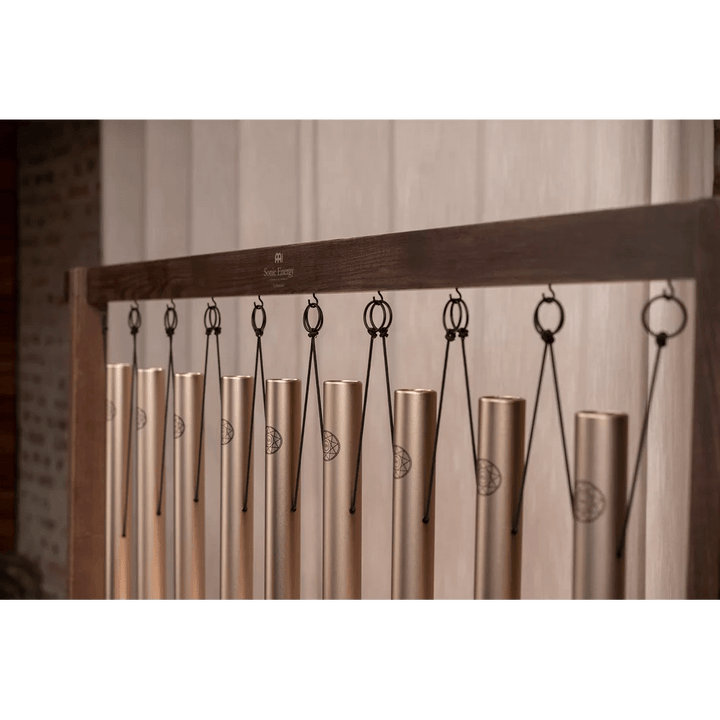 Meinl Sonic Energy 9 - Piece Sound Bath Tube Chime Solfeggio Set - Champagne Gold, Harmonic Chimes for Sound Baths - Ev - Entz Music