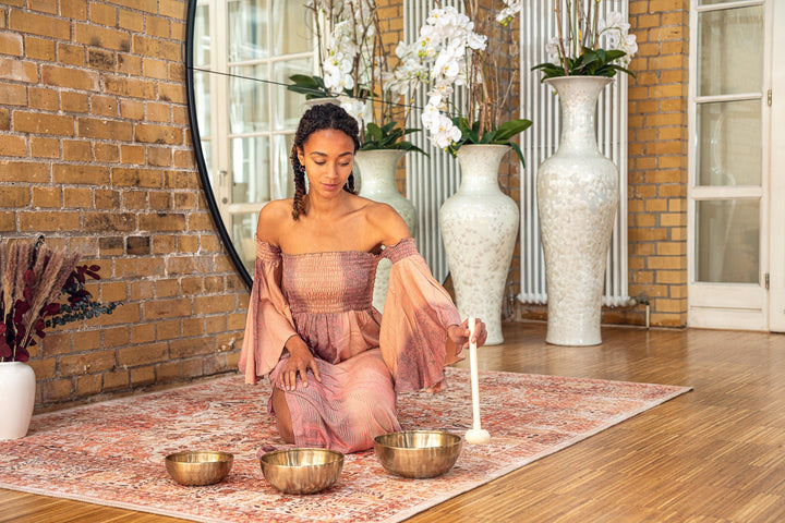 Meinl Sonic Energy Therapy Series Singing Bowl Set - 5 - Piece Bronze Set with Mallets & Covers (SB - E - 3100) - Ev - Entz Music