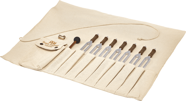 Meinl Sonic Energy Therapy Tuning Fork Chakra Set - Seven Planetary Tuned Forks with Rollup Bag & Vibration Foot - Ev - Entz Music