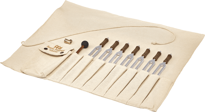 Meinl Sonic Energy Therapy Tuning Fork Chakra Set - Seven Planetary Tuned Forks with Rollup Bag & Vibration Foot - Ev - Entz Music