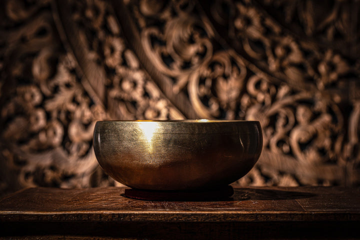 Meinl Synthesis Series Singing Bowl - 19.3cm, 1000g, Venus Flower Design, Includes Cover & Felt Ring (SB - S - VF - 1000) - Ev - Entz Music