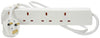 Mercury 4 Gang Extension Lead 1.0m White - Convenient Power Distribution - Ev - Entz Music