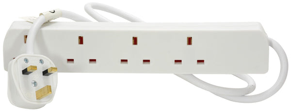 Mercury 4 Gang Extension Lead 1.0m White - Convenient Power Distribution - Ev - Entz Music